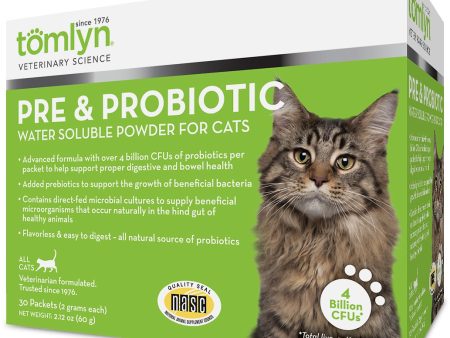 Tomlyn Pre & Probiotic Water Soluble Powder Cat Supplement, 30 count Online