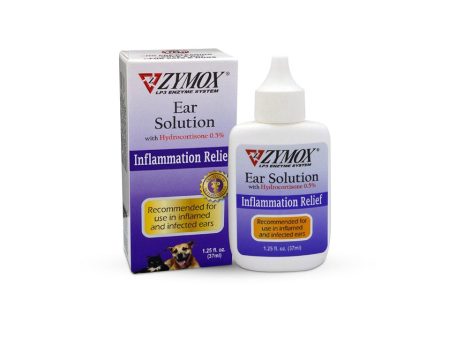 Zymox Ear Solution with .5% Hydrocortisone for Dogs & Cats, 1.25-oz bottle Supply