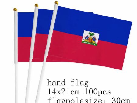 100pcs Haiti Hand Flag Online Sale