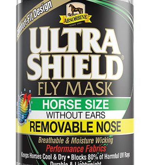 UltraShield Fly Mask Horse With No Ears Removable Nose Online Sale