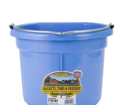 8 Quart Flat Back Plastic Bucket BERRYBLUE Online now