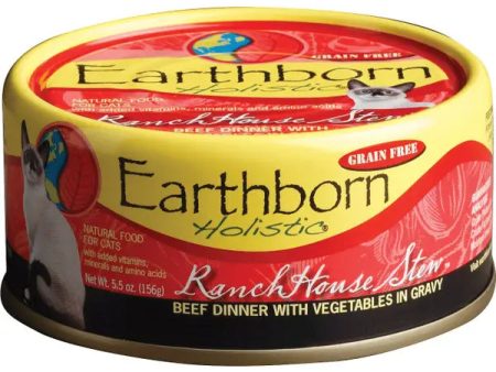 Earthborn Holistic Ranch House Stew Grain-Free Natural Canned Cat & Kitten Food, 5.5-oz Supply