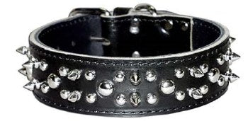 1 3 4  Spike Studded Collar 20  blk Sale