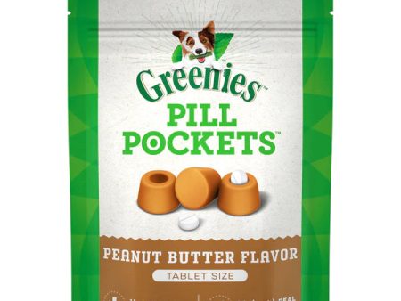 GREENIES Peanut Butter Flavored Tablet Pill Pockets, 30 Count, 3.2oz Supply