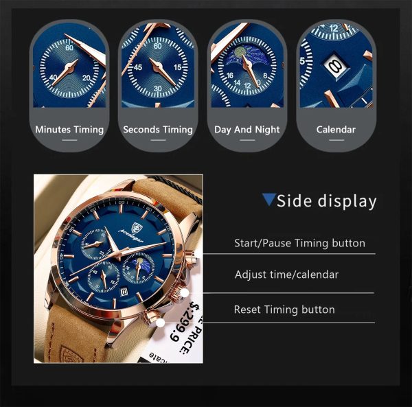 POEDAGAR Luxury Men s Quartz Watch Hot on Sale