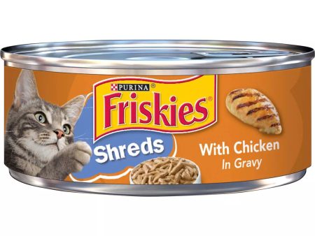 Purina Friskies Savory Shreds with Chicken in Gravy Canned Cat Food,  5.5-oz Hot on Sale