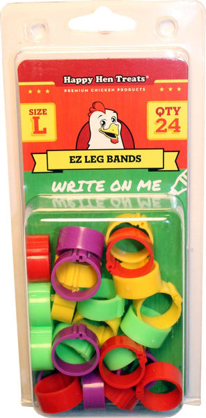 Happy Hen Treats EZ Leg Bands Large Write on 24 Bands Fashion