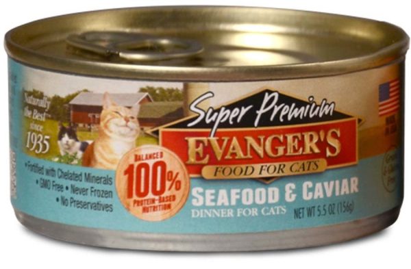 Evanger s Super Premium Wet Cat Food Seafood & Caviar, 5.5oz Online Hot Sale