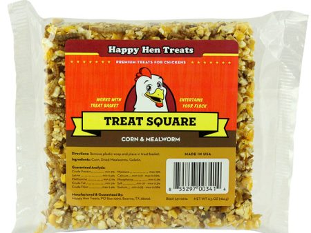 Happy Hen Treats Mealworm & Corn Treat Square for Chickens, 6.5-oz bar For Discount