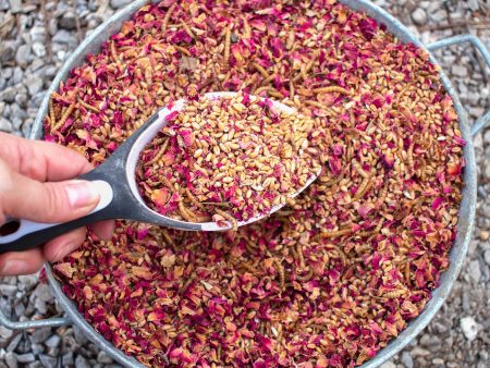 BEE A Beautiful Hen Herbal Treat With Mealworms, Wheat, Bee Pollen, & Rose Petals For Chickens 4 lb Supply