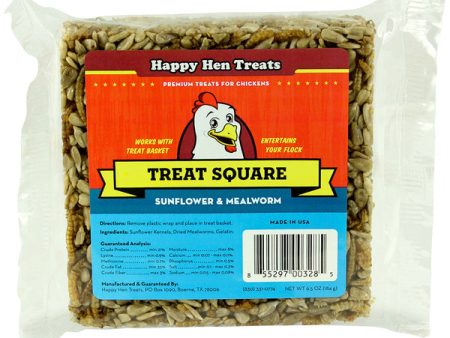 Happy Hen Treats Mealworm & Sunflower Treat Square for Chickens, 5.5-oz bar Online Hot Sale