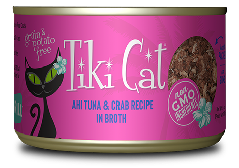 Tiki Cat Grill Ahi Tuna & Crab Recipe in Broth Wet Cat Food Can, 6-oz Cheap