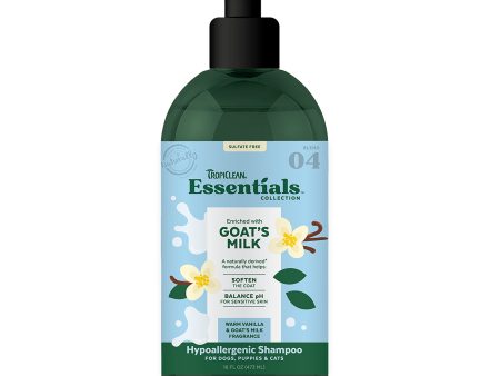 TropiClean Essentials Goat s Milk Shampoo for Dogs, Puppies & Cats 16 oz For Cheap