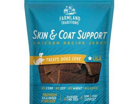 Farmland Traditions Simple Snacks Skin & Coat Support Jerky Dog Treats Chicken, 14 oz For Sale