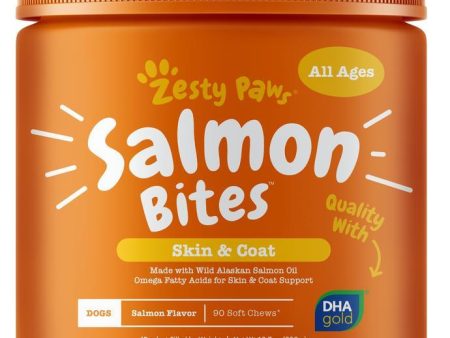 Zesty Paws Salmon Bites Skin Supplement Dog 90 ct Online