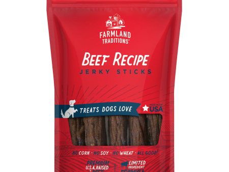 Farmland Traditions Simple Snacks Beef Jerky Sticks Dog Treats 14 oz Online Sale