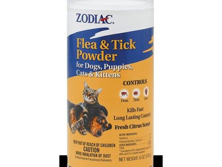 Zodiac Flea & Tick Powder for Dogs, Puppies, Cats & Kittens, 6-oz on Sale