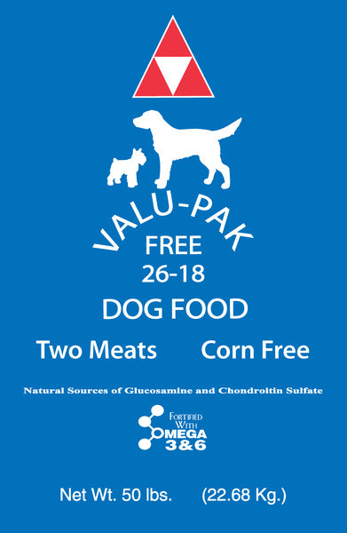 Valu-Pak Free 26 18 Blue Bag Dog Food All Life Stages 50lb For Sale