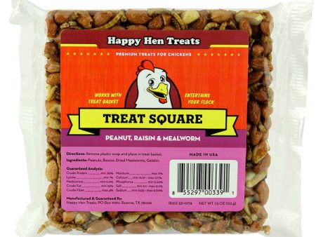 Happy Hen Treats Mealworm & Peanut Raisin Mealworm Treat Square for Chickens 7.5 oz bar Supply