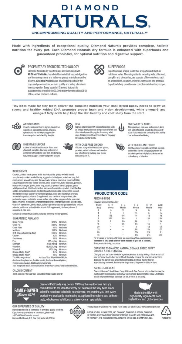 Diamond Naturals Small & Medium Breed Puppy Formula Dry Dog Food Sale